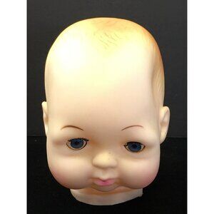 Vintage Doll Head with Blue Eyes Open & Close Plastic- New in Package